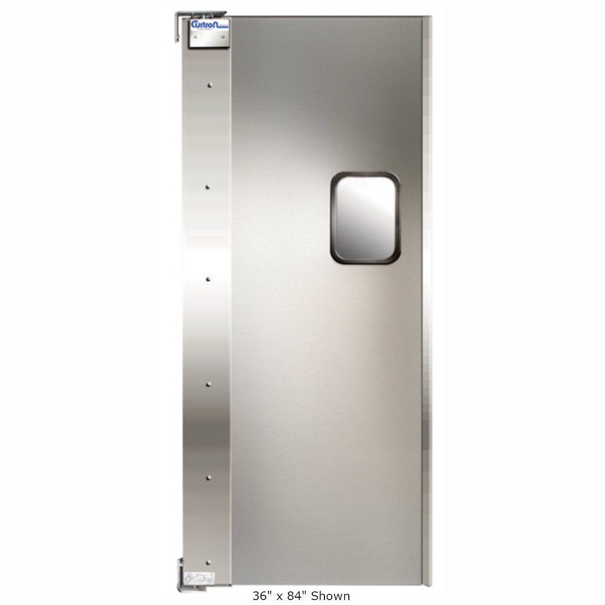 Curtron SPD-20-AL-3084 30" x 84" Single Aluminum Swinging Service Traffic Door with 9" x 14" Window