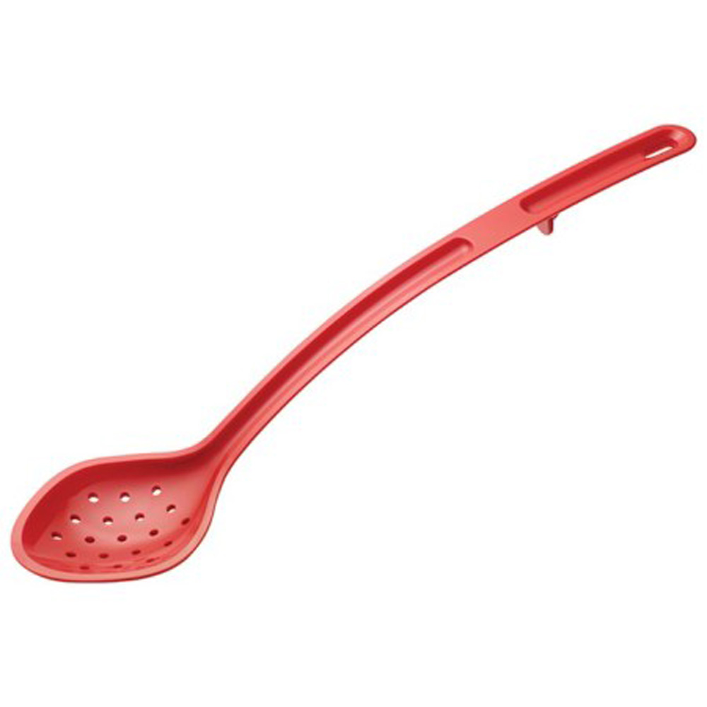 Winco CVPS-15R Red 15" Polycarbonate 1-1/2 oz. Perforated Serving Spoon