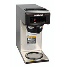Bunn VP17-1 Stainless 8" 12 Cup Low Profile Pourover Coffee Brewer with 1 Warmer