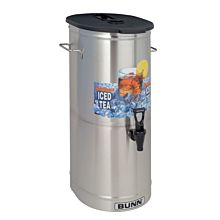 Bunn TDO-5 Cylinder-Style Iced Tea/Coffee Dispenser with Brew-Thru Lid - 5 Gallon