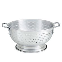 Winco ALO-11BH 11 Qt. Aluminum Colander with Base and Handles
