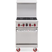 American Range ARGF-4, 24 inch Commercial Range with Green Flame Pilotless Ignition, 4 Burners - New Style