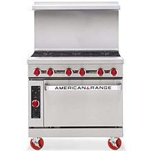 American Range ARGF-6B, 36 in Commercial Range with Green Flame Pilotless Ignition - New Style