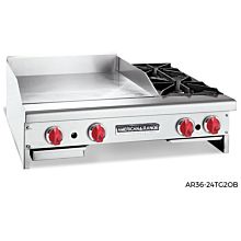 American Range AR84-72G20B 84" Manual Griddle with 2 Open Burners