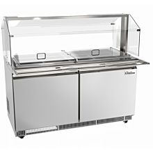 Coldline CBT-60 60" Stainless Steel Refrigerated Salad Bar, Buffet Table with Sneeze Guard, Tray Slide and Pan Cover