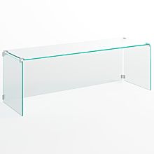 CGA60 60" Modern Clear Glass Display Sneeze Guard with no Frame and Glass Clips