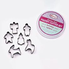 Winco CST-33 6-Piece Stainless Steel Holiday Cookie Cutter Set