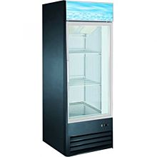 27” Single Glass Swing Door Merchandiser Freezer - Black