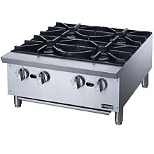 Dukers DCHPA24 24" Gas Countertop Hot Plate with 4 Burner - 112,000 BTU