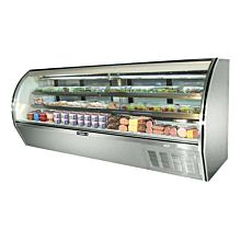 Leader ERHD144-R 144" Remote Refrigerated Curved Glass High Deli Case with 1 Shelf