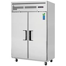 Everest ESF2 50" Two Section Solid Swing Door Top Mounted Upright Reach-In Freezer, 48 Cu. Ft.