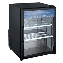 24" Countertop Swing Door Merchandising Refrigerator - Black