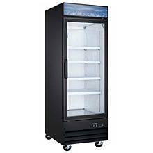 28″ Single Glass Swing Door Merchandiser Refrigerator - Black