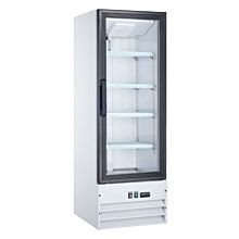 21″ Single Glass Swing Door Merchandiser Refrigerator - White