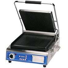 Globe GPG14D Deluxe Sandwich Grill with Grooved Plates - 120V