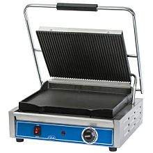 Globe GPGS1410 Panini Grill with Grooved Top and Smooth Bottom - 120V