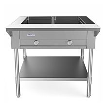 Prepline 32" Two Well Gas Hot Food Steam Table with Undershelf