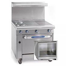 Imperial IHR-2HT-2-E-XB 36" Electric Two Round Elements and Two 12" Hot Tops Range with Open Cabinet Base