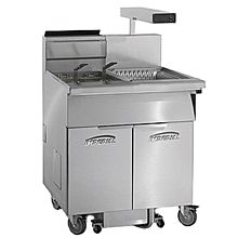 Imperial IFSCB275-OP-T 58" 75lb Stainless Steel Electronic Thermostat Gas Floor Fryer 