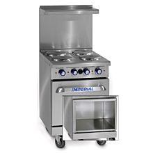 Imperial IR-4-E-XB 24" 4 Round Element Electric Restaurant Range with Space Saver Oven