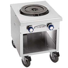 Imperial ISPA-18-E 18" Electric Single Dual Coil Element Stock Pot Range with Open Front Cabinet