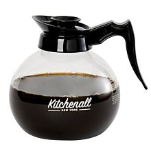 Kitchenall Logo 64 oz. Glass Coffee Decanter with Black Handle
