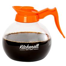 Kitchenall Logo 64 oz. Glass Coffee Decanter with Orange Handle
