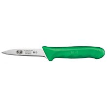 Winco KWP-30G Stal 3-1/4" Paring Knife with Green Polypropylene Handle, 2-Pack