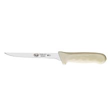 Winco KWP-61 Stal 6" Straight Boning Knife with White Handle