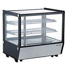 Marchia MDC120ST 27” Refrigerated Display Case, Black Color, Straight Glass