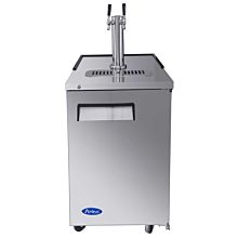 Atosa MKC23GR 23" Draft Beer Cooler with Rear-mounted Self-contained Refrigeration, 1 dual faucet tower, 1 locking solid door