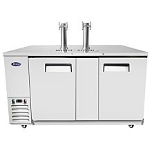 Atosa MKC68GR 68" Draft Beer Cooler with Rear-mounted Self-contained Refrigeration, 2 dual faucet tower, 2 locking solid door