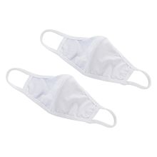 Winco MSK-1WML Reusable White 2-Ply Cotton Face Mask, M/L, 2 Pack