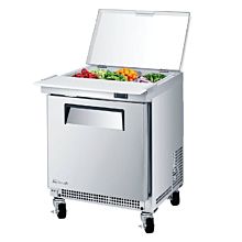 Turbo Air MST-24S-N6 M3 Series 24" Clear Lid Solid Door Sandwich/Salad Unit with 6-Pan Top - 3 Cu. Ft.