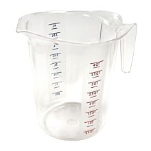 Winco PMCP-400 4 qt Raised Markings Clear Polycarbonate Measuring Cup