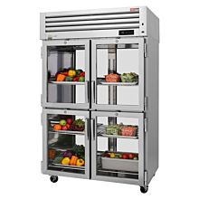 Turbo Air PRO-50-4R-GS-PT-N 52" Pro Series Pass-Thru Glass & Solid Half Door Two-Section Refrigerator - 53 Cu. Ft.