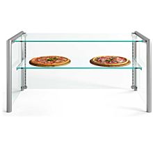 Custom Glass PSGX60 60" Frameless Glass Sneeze Guard with Stainless Steel Tubing for Counter, Salad Bars, or Steam Tables