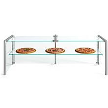 Custom Glass PSGX120 120" Frameless Glass Sneeze Guard with Stainless Steel Tubing for Counter, Salad Bars, or Steam Tables