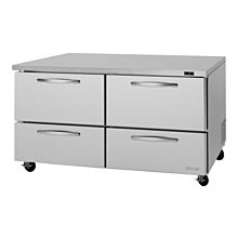 Turbo Air PUF-60-D4-N Pro Series 60" Four Drawer Undercounter Freezer - 17 Cu. Ft.