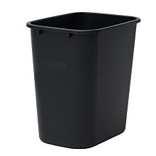 Winco PWR-28K 28 Qt. Black Rectangular Wastebasket