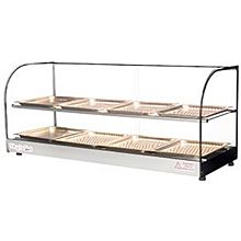 Skyfood FWDC2-43-8P 43'' Food Warmer Display Case - Double Shelf with 8 Pans