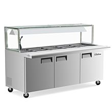 Coldline SMB72-LT 72" Refrigerated Salad Bar with Cutting Board and Lighted Sneeze Guard
