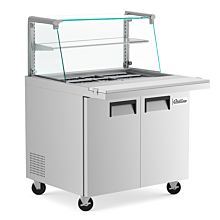 Coldline SMB36-SGX 36" Glass Top Refrigerated Salad Bar with Cutting Board and Food Pans