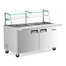 Coldline SMB60-SGX 60" Glass Top Refrigerated Salad Bar with Cutting Board and Food Pans