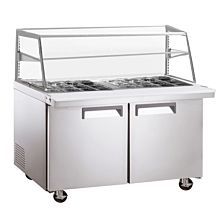 Coldline SMB60 60" Mega Top Refrigerated Sandwich Prep Table with Glass Sneeze Guard