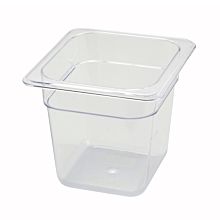 Winco SP7606 1/6 Size Clear Polycarbonate Food Pan - 5 1/2" Depth