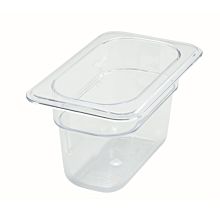 Winco SP7904 1/9 Size Clear Polycarbonate Food Pan - 3 1/2" Depth