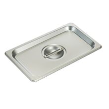 Winco SPSCQ 1/4 Size Stainless Steel Solid Food Pan Cover