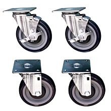 Standard Range SR-4-SB 4" Cooking Equipment Square Plate Casters for Gas Ranges (Set of 4, 2 with Brake)