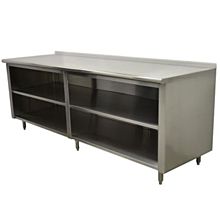 L&J Storage Cabinet 14D x 84L Stainless Steel with 5 Backsplash